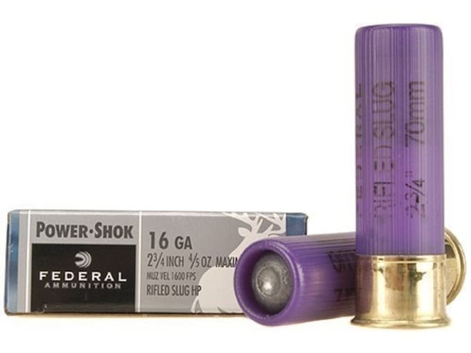 456752.jpg Federal Power-Shok Ammunition 16 Gauge 2-3/4" 4/5 oz Hollow Point Rifled Slug - Image 1