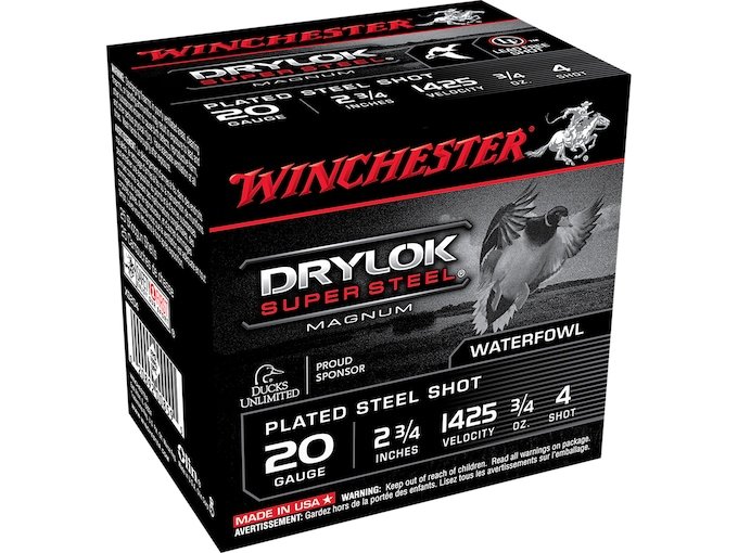 470925.jpg Winchester Drylok Magnum Plated Ammunition 20 Gauge Non-Toxic Steel - Image 1