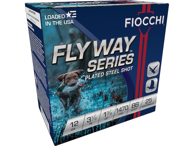 472792.jpg Fiocchi Flyway Series Steel Ammunition 12 Gauge 3-1/2" 1-3/8 oz BB Non-Toxic Steel Shot - Image 1