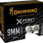 Browning X-Point Defense Ammunition 9mm Luger 147 Grain Jacketed Hollow Point Box of 20