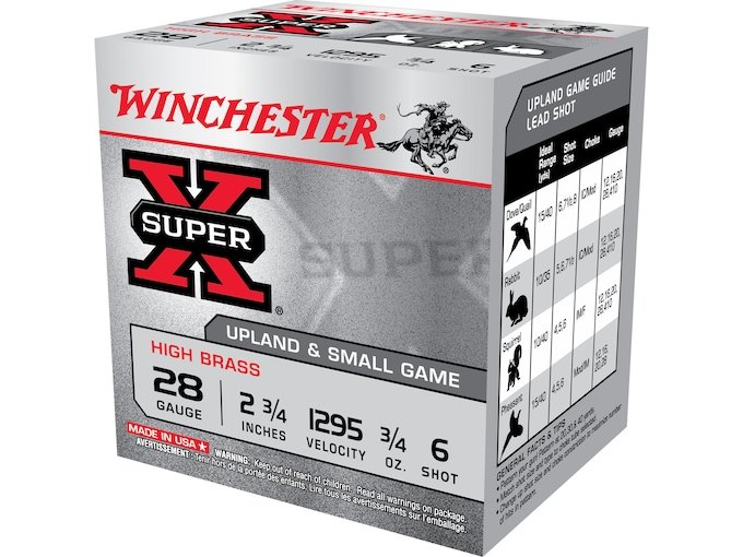 479149.jpg Winchester Super-X High Brass Ammunition 28 Gauge 2-3/4" 3/4 oz #6 Shot - Image 1