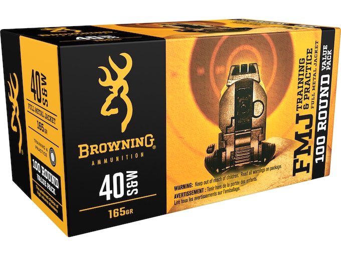 492813.jpg Browning FMJ Ammunition 40 S&W 165 Grain Full Metal Jacket - Image 1
