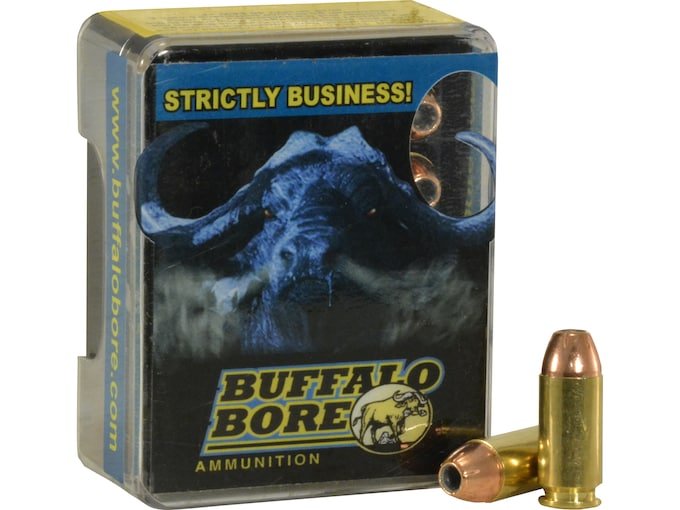 533458.jpg Buffalo Bore Ammunition 40 S&W +P 155 Grain Jacketed Hollow Point Box of 20 - Image 1