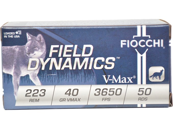 533596.jpg Fiocchi Field Dynamics Ammunition 223 Remington 40 Grain Hornady V-MAX Ammunition - Image 1