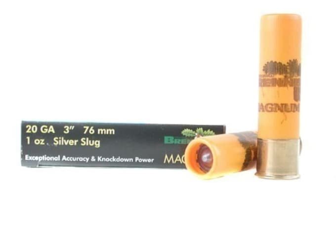 548460.jpg Brenneke USA Magnum Ammunition 20 Gauge 3" 1 oz Silver Rifled Slug Box of 5 - Image 1