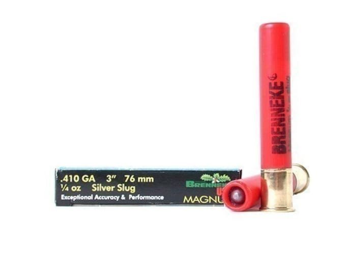 557703.jpg Brenneke USA Magnum Ammunition 410 Bore 3" 1/4 oz Silver Rifled Slug Box of 5 - Image 1