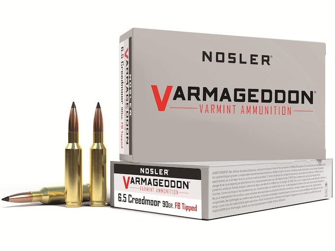 563469.jpg Nosler Varmageddon Ammunition 6.5 Creedmoor 90 Grain Polymer Tip Flat Base Box of 20 - Image 1