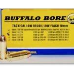 Buffalo Bore Tactical Low Recoil Ammunition 10mm Auto 180 Grain Jacketed Hollow Point Low Flash Box of 20