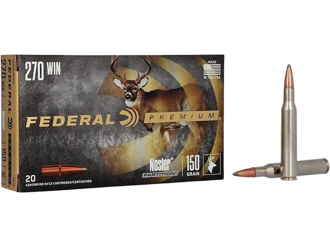593581.jpg Federal Premium Ammunition 270 Winchester 150 Grain Nosler Partition - Image 1