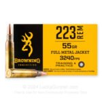 Browning FMJ Ammunition 223 Remington 55 Grain Full Metal Jacket