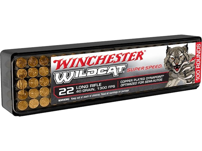 616364.jpg Winchester Wildcat Super Speed Ammunition 22 Long Rifle 40 Grain Plated Hollow Point - Image 1