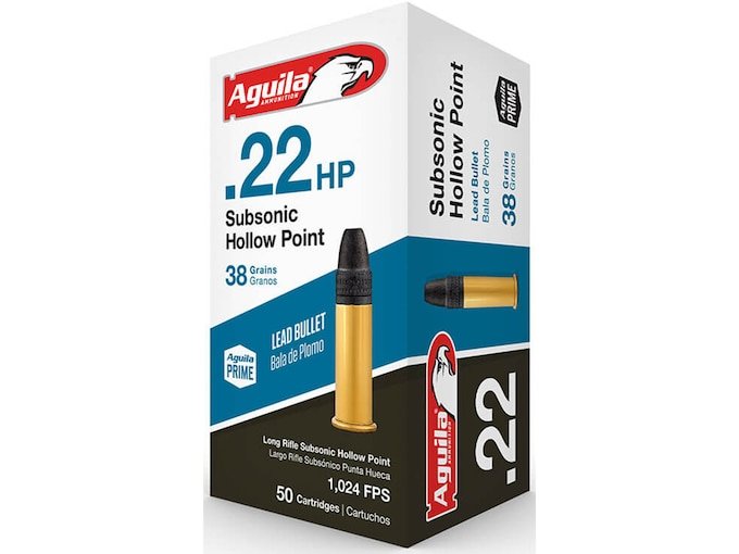 619770.jpg Aguila Super Extra Ammunition 22 Long Rifle Subsonic 38 Grain Lead Hollow Point - Image 1