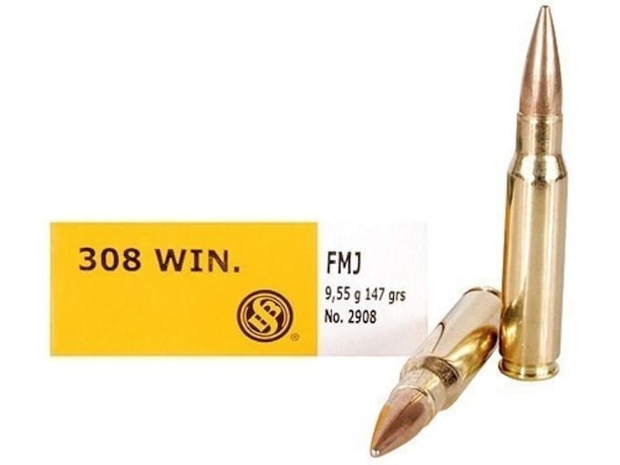 625236.jpg Sellier & Bellot Ammunition 308 Winchester 147 Grain Full Metal Jacket - Image 1