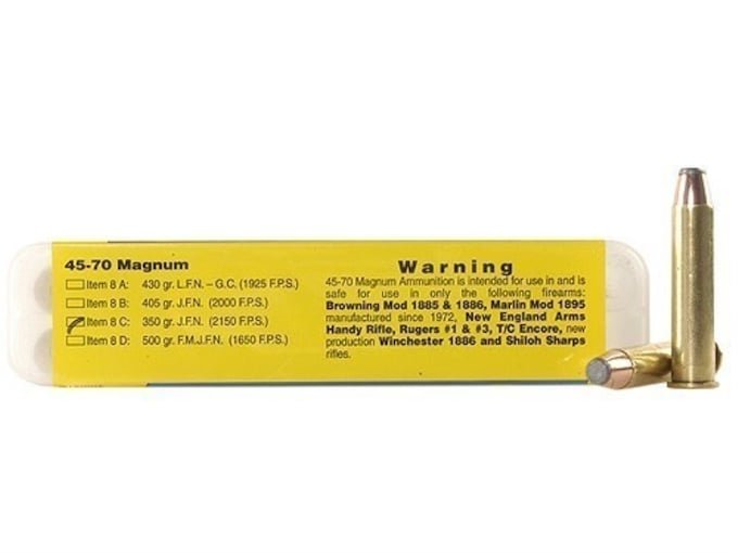 637767.jpg Buffalo Bore Ammunition 45-70 Government 350 Grain Jacketed Flat Nose Box of 20 - Image 1