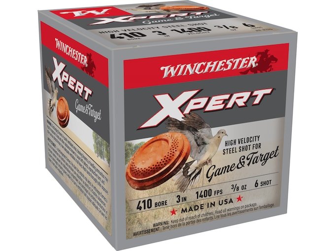 638826.jpg Winchester Xpert Game and Target Ammunition 410 Bore 3" 3/8 oz #6 Non-Toxic Steel Shot - Image 1