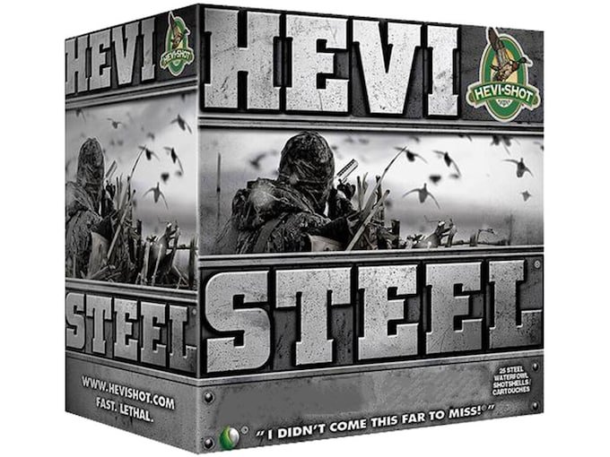 660432.jpg Hevi-Shot Hevi-Steel Ammunition 12 Gauge 2-3/4" 1-1/8 oz #4 Non-Toxic Shot - Image 1