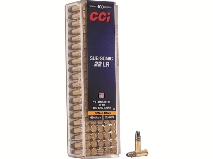 678232.jpg CCI Sub-Sonic Ammunition 22 Long Rifle Subsonic 40 Grain Lead Hollow Point - Image 1