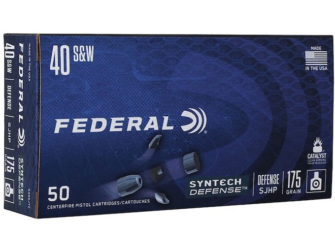 683795.jpg Federal Syntech Defense Ammunition 40 S&W 175 Grain Synthetic Jacket Segmented Hollow Point - Image 1