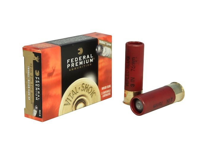 721077.jpg Federal Premium Vital-Shok Ammunition 12 Gauge 3" 1 oz TruBall Hollow Point Rifled Slug - Image 1