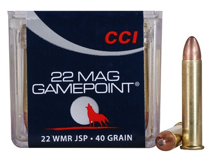 724712.jpg CCI GamePoint Ammunition 22 Winchester Magnum Rimfire (WMR) 40 Grain Jacketed Spire Point - Image 1