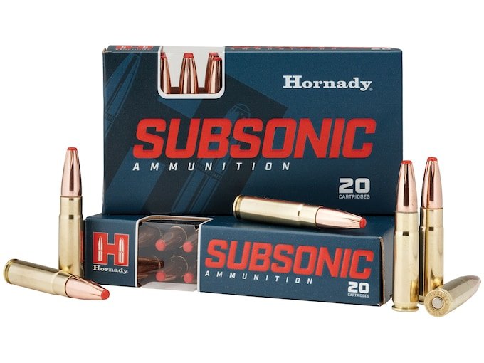 741787.jpg Hornady Subsonic Ammunition 300 AAC Blackout 190 Grain Sub-X FTX Box of 20 - Image 1