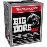 Winchester Big Bore Ammunition 45 Colt (Long Colt) 250 Grain Semi-Jacket Hollow Point Box of 20