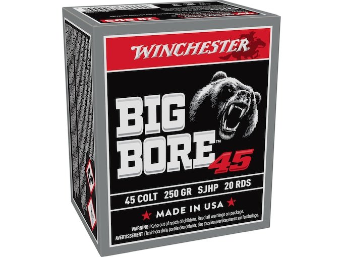 744363.jpg Winchester Big Bore Ammunition 45 Colt (Long Colt) 250 Grain Semi-Jacket Hollow Point Box of 20 - Image 1