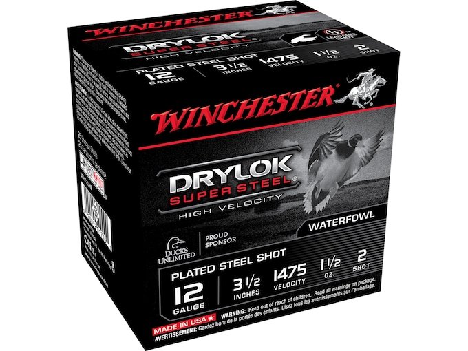 744689.jpg Winchester Drylok High Velocity Plated Ammunition 12 Gauge 3-1/2" 1-1/2 oz Non-Toxic Steel - Image 1