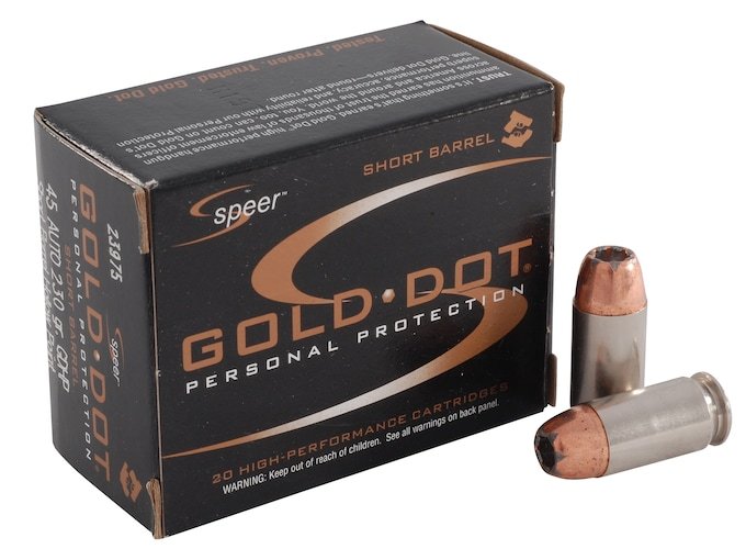 753805.jpg Speer Gold Dot Short Barrel Ammunition 45 ACP 230 Grain Jacketed Hollow Point - Image 1