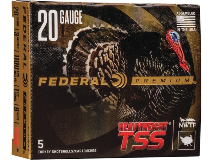 772380.jpg Federal Premium Heavyweight TSS Turkey Ammunition 20 Gauge 3" 1-1/2 oz Non-Toxic Tungsten Super Shot Flitecontrol Flex Wad - Image 1