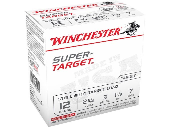 775249.jpg Winchester Super-Target Ammunition 12 Gauge 2-3/4" 1-1/8 oz #7 Non-Toxic Steel Shot - Image 1