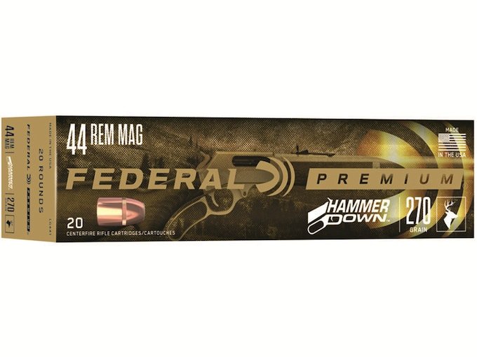 777860.jpg Federal Premium HammerDown Ammunition 44 Remington Magnum 270 Grain Bonded Soft Point Box of 20 - Image 1