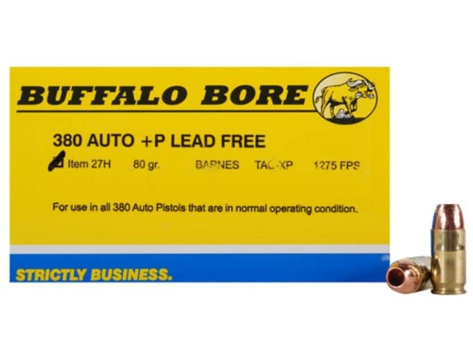 781249.jpg Buffalo Bore Ammunition 380 ACP +P 80 Grain Barnes TAC-XP Hollow Point Lead-Free Box of 20 - Image 1