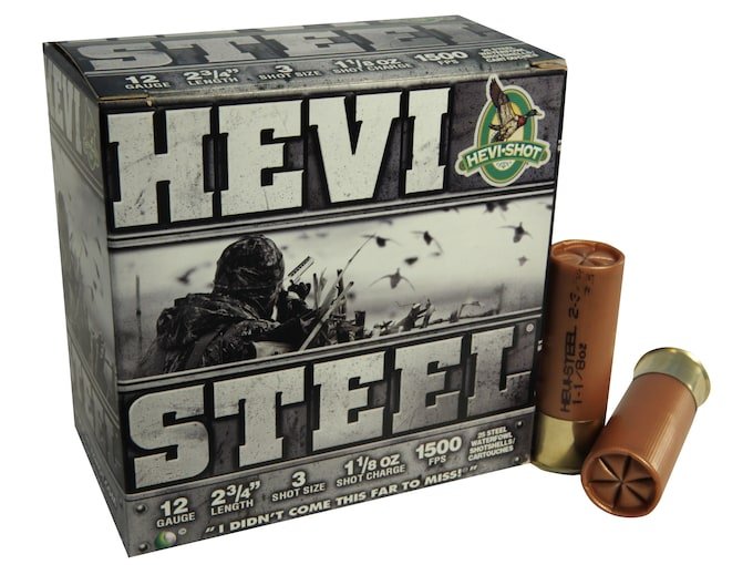 797164.jpg Hevi-Shot Hevi-Steel Waterfowl Ammunition 12 Gauge 2-3/4" 1-1/8 oz #3 Non-Toxic Shot - Image 1