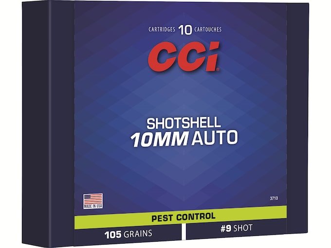 800536.jpg CCI Shotshell Ammunition 10mm Auto 105 Grain #9 Shot Box of 10 - Image 1