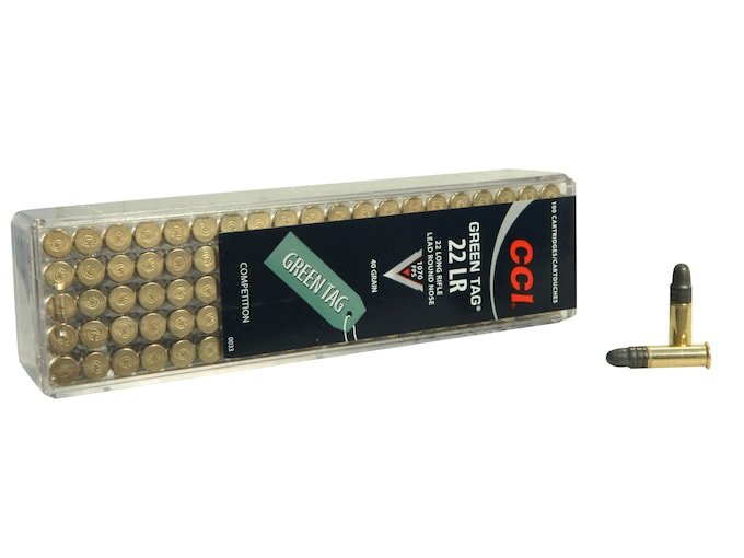 806819.jpg CCI Green Tag Competition Ammunition 22 Long Rifle 40 Grain Lead Round Nose - Image 1