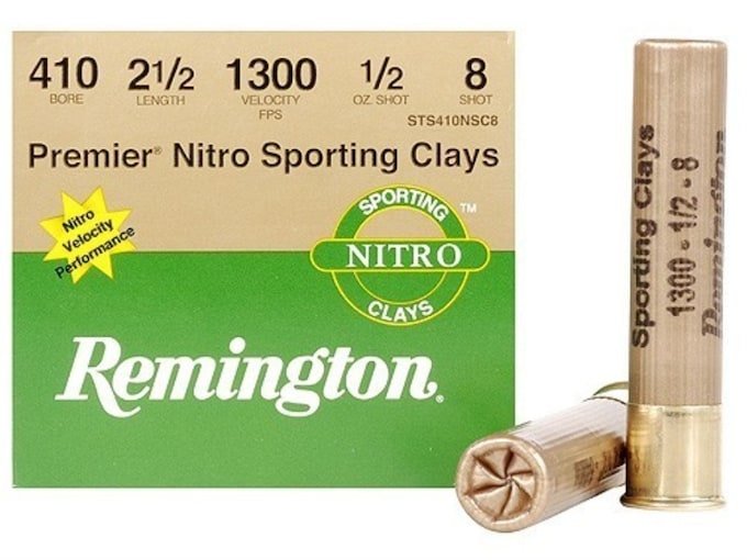 813402.jpg Remington Premier Nitro Gold Sporting Clays Ammunition 410 Bore 2-1/2" 1/2 oz #8 Shot - Image 1