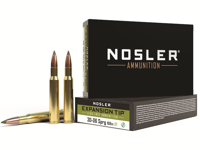 824642.jpg Nosler E-Tip Ammunition 30-06 Springfield 168 Grain Polymer Tip Lead-Free Box of 20 - Image 1