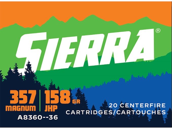 826451.jpg Sierra Sports Master Ammunition 357 Magnum 158 Grain Jacketed Hollow Point Box of 20 - Image 1