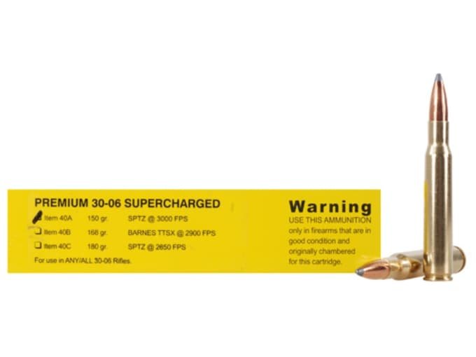 842562.jpg Buffalo Bore Supercharged Ammunition 30-06 Springfield 150 Grain Spitzer Flat Base Box of 20 - Image 1