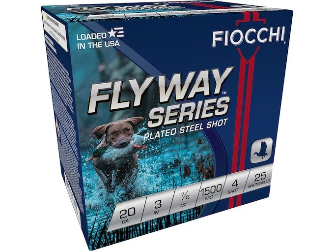 846863.jpg Fiocchi Flyway Series Steel Ammunition 20 Gauge 3" 7/8 oz #4 Non-Toxic Steel Shot - Image 1