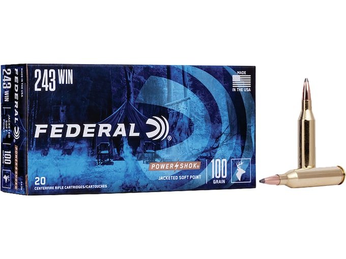 861749.jpg Federal Power-Shok Ammunition 243 Winchester 100 Grain Soft Point - Image 1