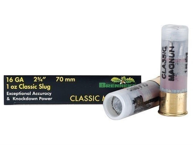 861864.jpg Brenneke USA Classic Magnum Ammunition 16 Gauge 2-3/4" 1 oz Lead Rifled Slug Box of 5 - Image 1
