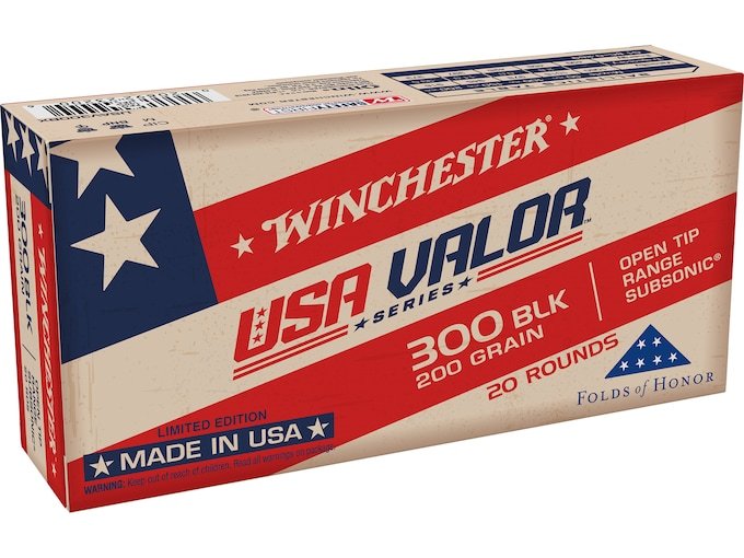 865720.jpg Winchester USA Valor Ammunition 300 AAC Blackout Subsonic 200 Grain Open Tip Range - Image 1
