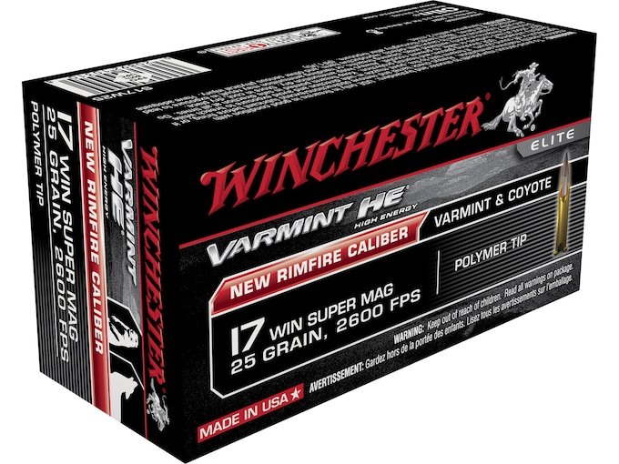875102.jpg Winchester Varmint High Energy Ammunition 17 Winchester Super Magnum 25 Grain Hornady V-MAX - Image 1