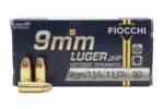 Fiocchi Defense Dynamics Ammunition 9mm Luger 115 Grain Jacketed Hollow Point Box of 50