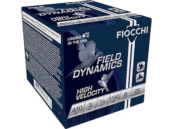 920492.jpg Fiocchi High Velocity Ammunition 410 Bore 3" 11/16 oz #9 Shot Box of 25 - Image 1