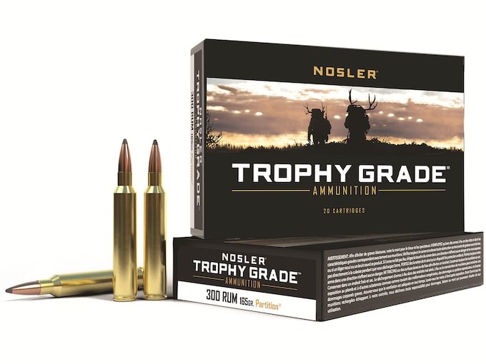 929933.jpg Nosler Trophy Grade Ammunition 300 Remington Ultra Magnum 165 Grain Partition Box of 20 - Image 1