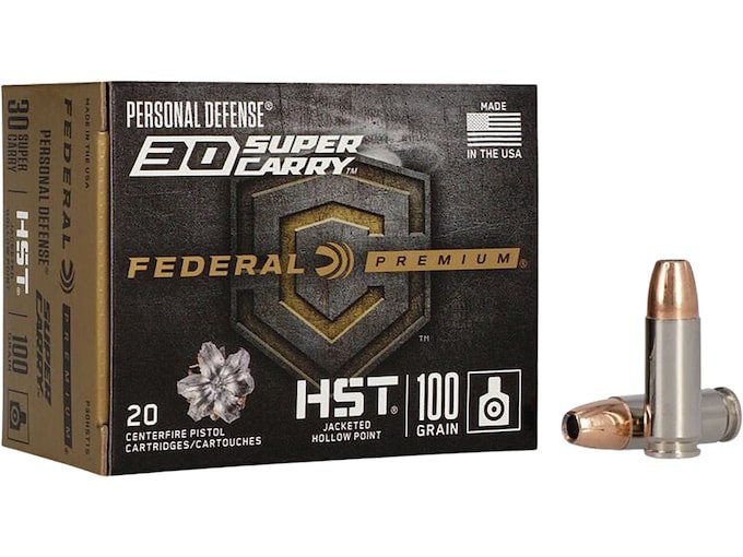 935160.jpg Federal Premium Personal Defense Ammunition 30 Super Carry 100 Grain HST Jacketed Hollow Point Box of 20 - Image 1