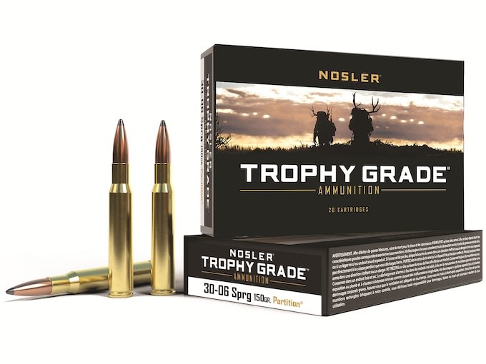 935203.jpg Nosler Trophy Grade Ammunition 30-06 Springfield 150 Grain Partition Box of 20 - Image 1